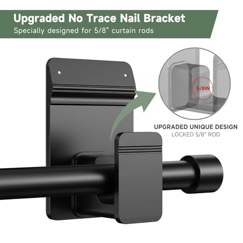 No Drill Curtain Rod Brackets for 5