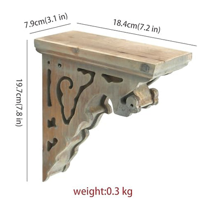 Corbels for Shelves Wood Corbels Decorative Set of 2 (Brown)