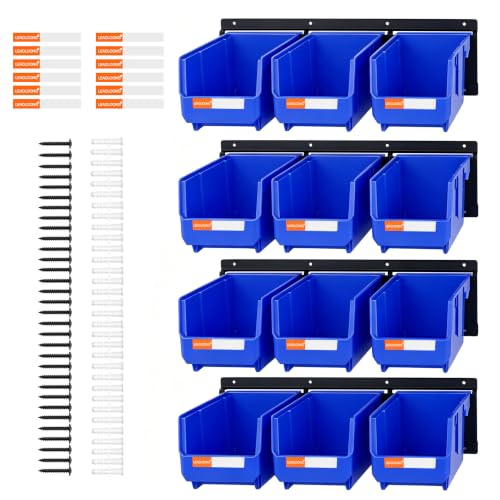 Wall Mounted Storage Organizer Set with Heavy Duty Metal Rails