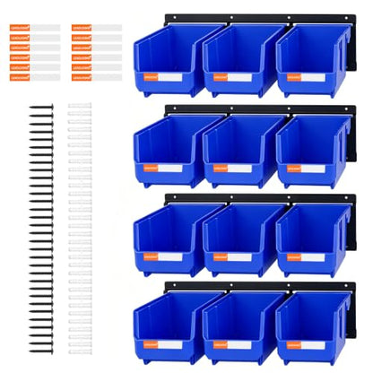 Wall Mounted Storage Organizer Set with Heavy Duty Metal Rails