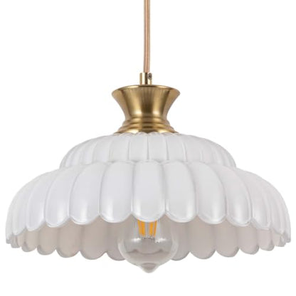 Pendant Light 11.8In Plug in Glass Vintage Chandeliers E26 Base Corded On