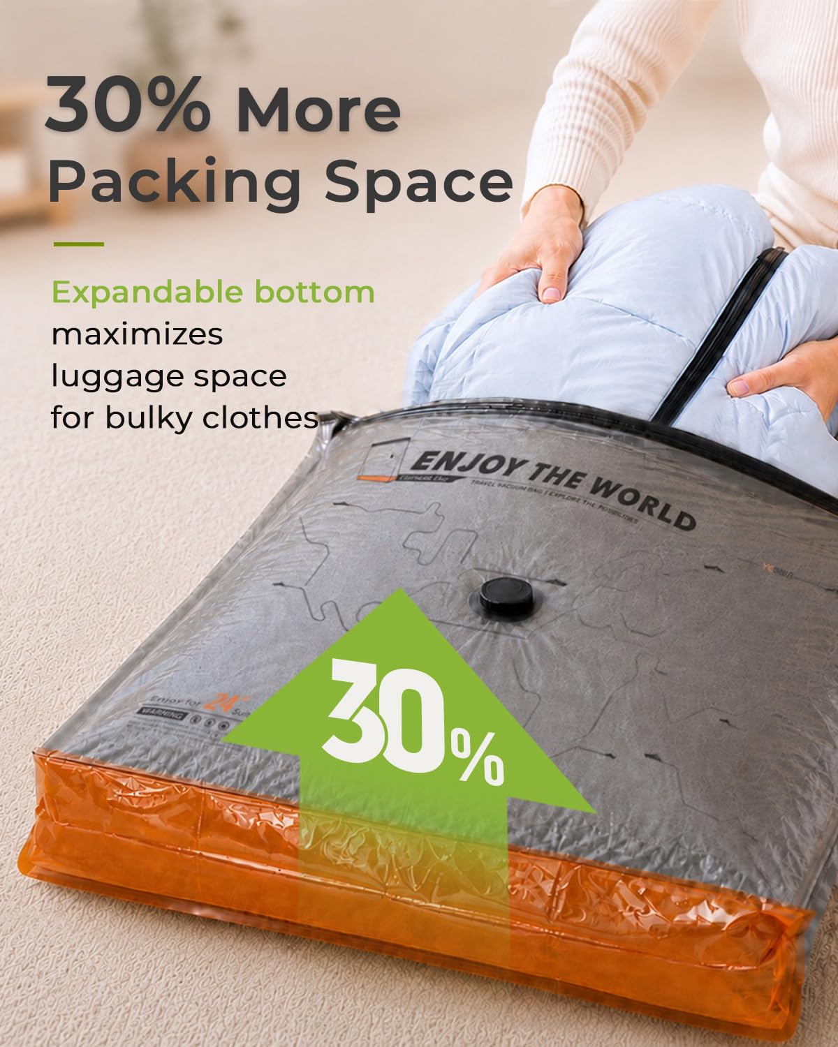 Color Coded Travel Vacuum Bags with Hand Pump for Suitcases