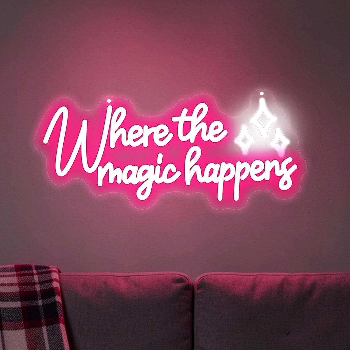 Where the magic happens Neon Sign Home Party Bedroom Bar Accent‑17.7"x7.9" (Where The Magic Happens)