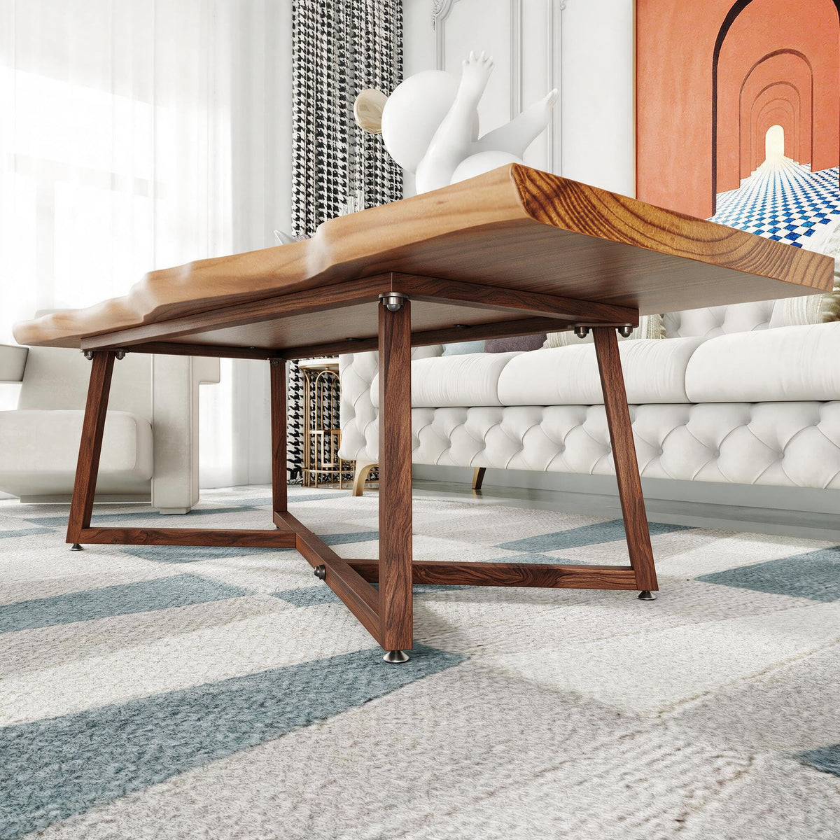 18 Inch Metal Table Legs for DIY Coffee End Table Bench (Walnut Color)