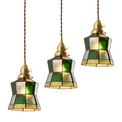 Pendant Light with Stained Glass Lmapshade