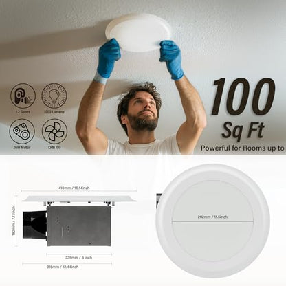 100CFM Round Bathroom Ventilation Fan