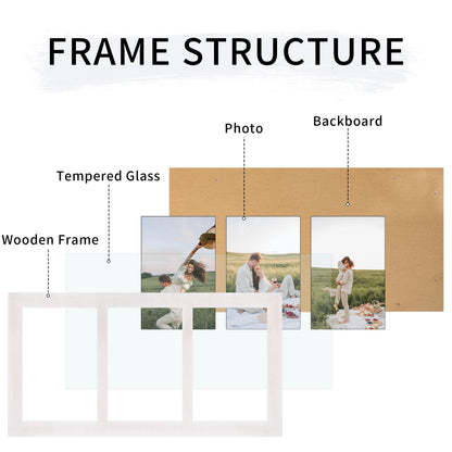 4x6 Collage Picture Frames (Rustic White / 7x13.5in (1Pack))