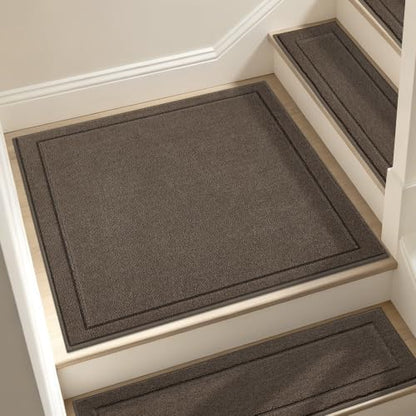 Non Slip Stair Landing Rug Mat (2'6" x 2'6" (Rectangular) / Light Brown)