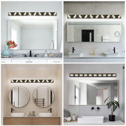 Bathroom Lights Fixtures Over Mirror (Black-Gold / 10-Light)