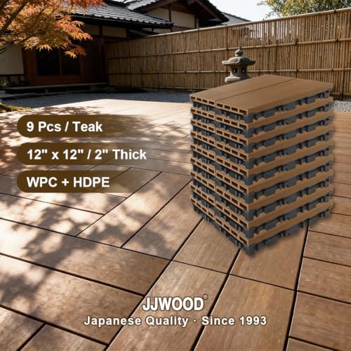 9 Pcs WPC Wood Deck Tiles