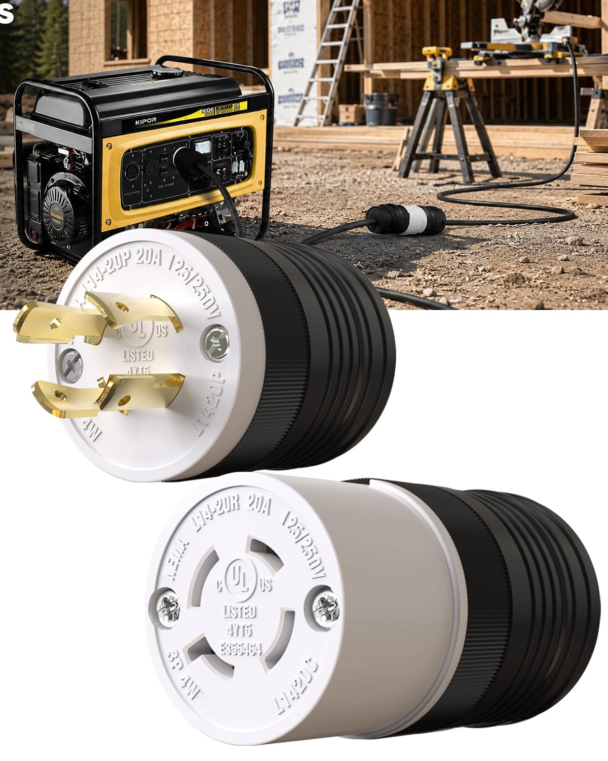 1 Set NEMA L14 (Black / L14-20P&L14-20R)