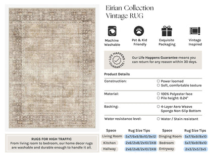 Beige 2x4 Neutral Area Rugs for Entryway Door Mat (Vintage Beigeⅱ / 2' x 4' (Rectangular))