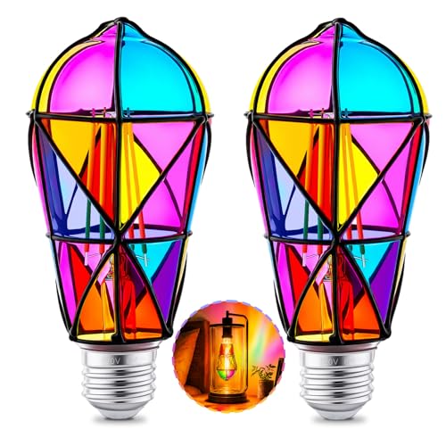 E26 6W Dimmable Stained Glass LED Light Bulb