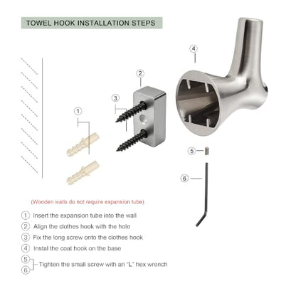5 Pack Towel Hooks Coat Hooks