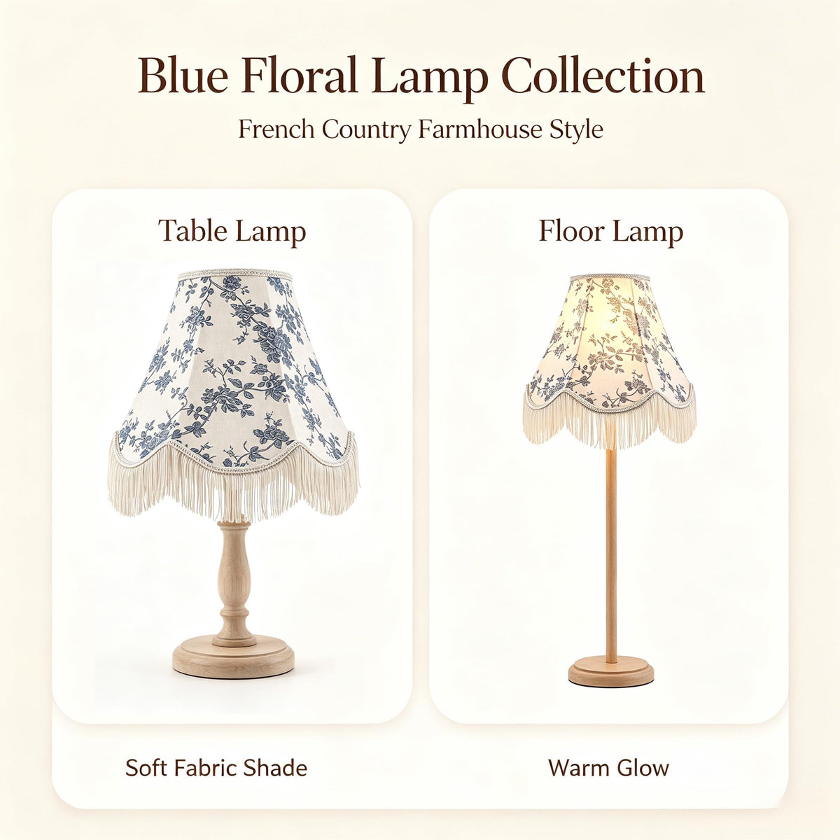 Set of 2 Linen Tassel Lampshade 6x13x10.6 Inches (Blue and white-2 Pack / 6*13*10.6in)