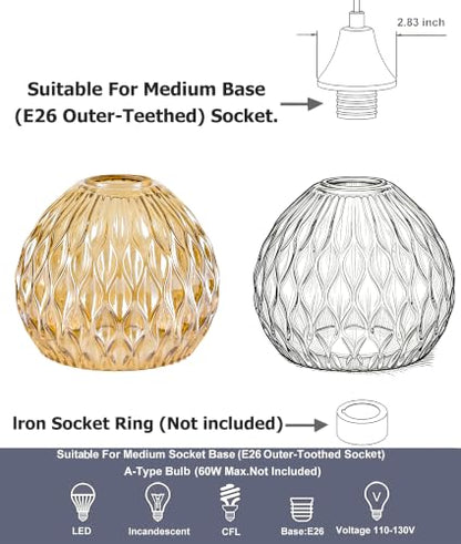 Globe Ripple Glass Lamp Shade