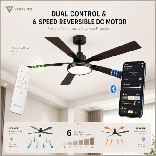 52inch led indoor ceiling fan with light