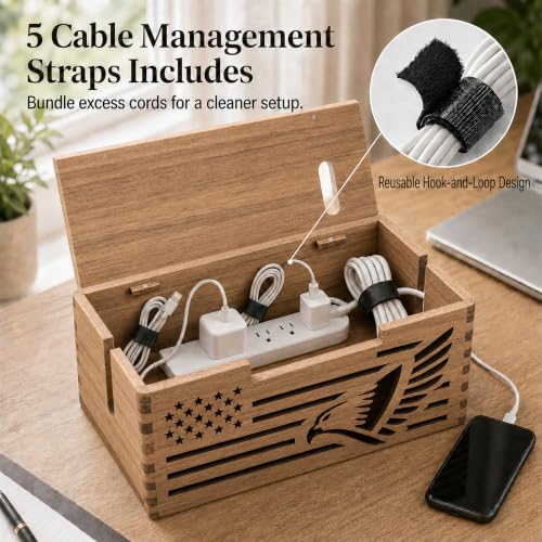 Acacia Wood Cable Management Box