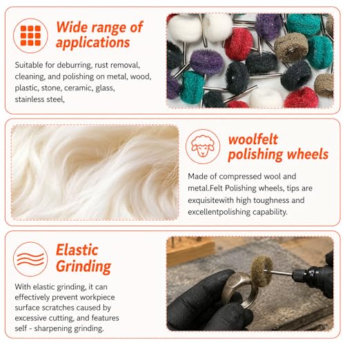 90 Pack 1 inch Abrasive Wheel Buffing Polishing Wheel Set for Rotary Tool