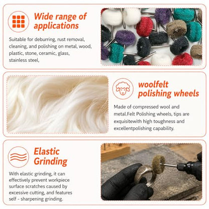 90 Pack 1 inch Abrasive Wheel Buffing Polishing Wheel Set for Rotary Tool