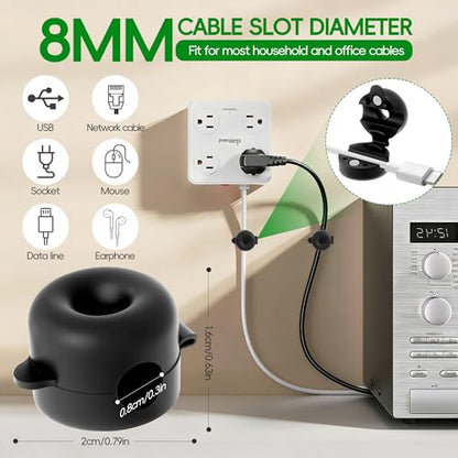 8 Pack Magnetic Cable Management Clips for Home Office Desk