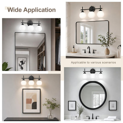 3 Light Bathroom Light Fixtures (Black / 3-Light)