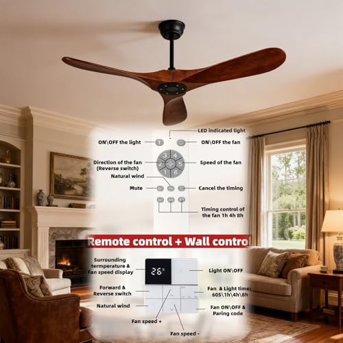 42 inch solid wood ceiling fan without lights