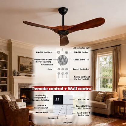 42 inch solid wood ceiling fan without lights