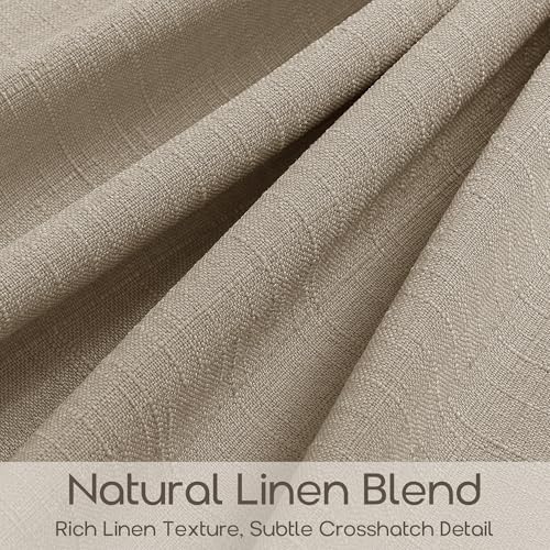 Burlywood Pinch Pleated Semi Sheer Thick Linen Curtains 84 Inches Long (Burlywood Birch / 40"W x 84"L (Pack of 2))