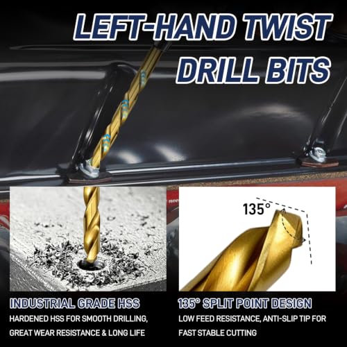 Screw Extractor Set With Left Hand Drill & Tap Wrench For Broken