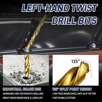 Screw Extractor Set With Left Hand Drill & Tap Wrench For Broken
