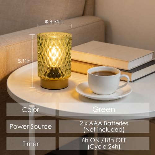Battery Operated Lamp with Timer (Green)