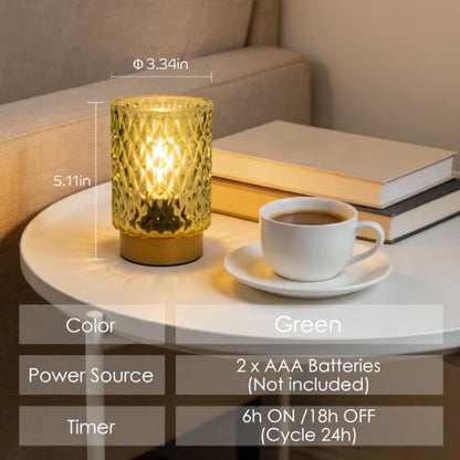 Battery Operated Lamp with Timer (Green)