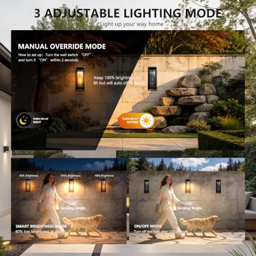 15 Inch Motion Sensor Outdoor Wall Light Fixtures Waterproof Porch Lights Outdoor Anti