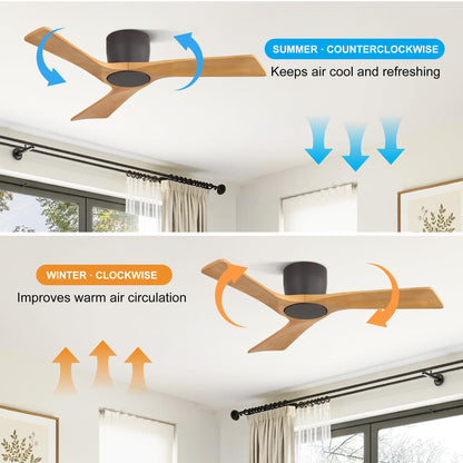 42 Inch Ceiling Fan without Light (Dark Gray/Beech Wood / 42")