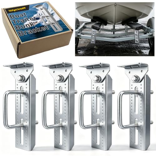 8"/10"/12" Boat Trailer Bunk Brackets 4 Pack, Heavy Duty Swivel Top