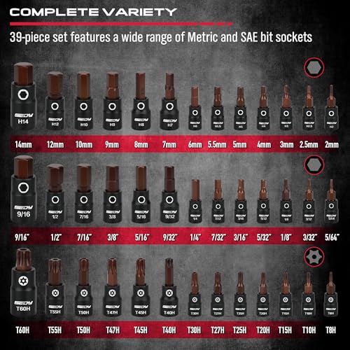 73 Piece Impact Socket Set with Hex & Torx Bit Sockets (73-Piece Master Impact Set)