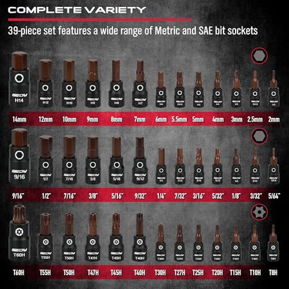 73 Piece Impact Socket Set with Hex & Torx Bit Sockets (73-Piece Master Impact Set)