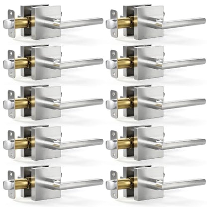 10 Pack Satin Nickel Passage Door Lever (Satin Nickel)