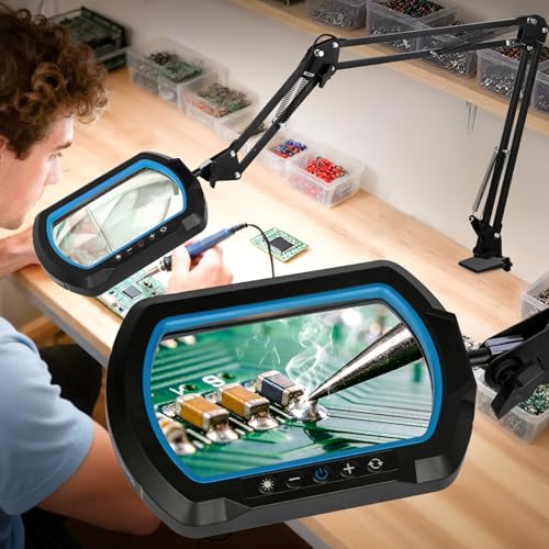 12X Ultra Long Magnifying Glass with Light and Clamp