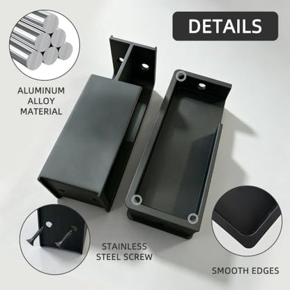 Black Pocket Door Handles and Edge Pull