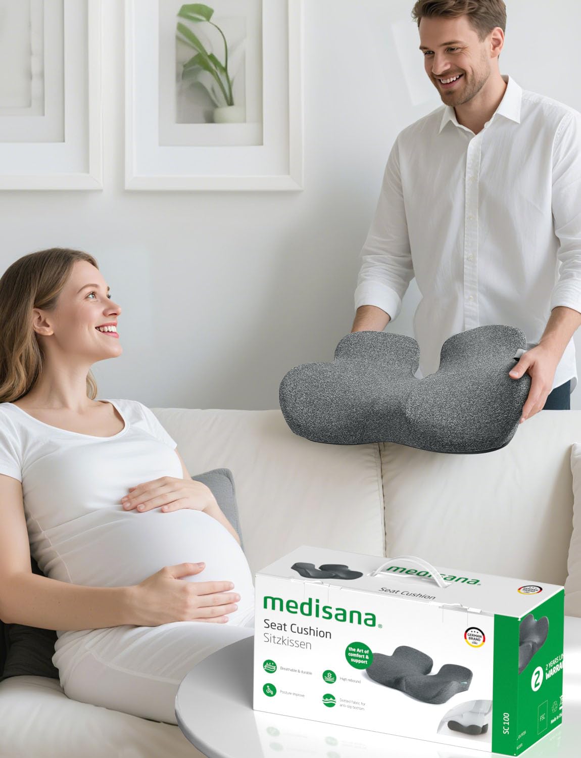 Seat Cushion for Office Chair (Grey)