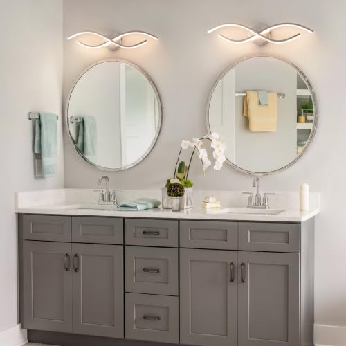 24 Inch Black Modern LED Vanity Light