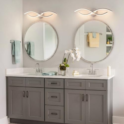 24 Inch Black Modern LED Vanity Light