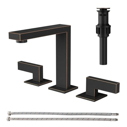 Bathroom Sink Faucets 3 Hole Vanity Faucet with Drain