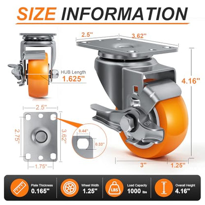 3 Inch Caster Wheels