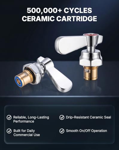 Lead Free Utility Sink Faucet 4" Deck Mount Commercial Faucet with 3