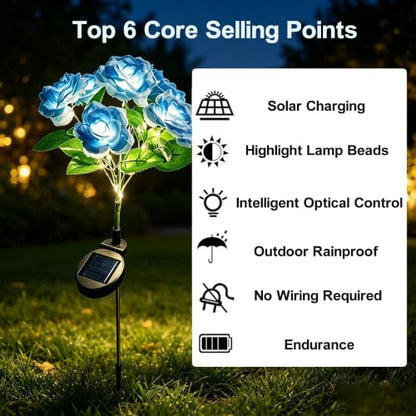 2 Pack Rose Solar Lights
