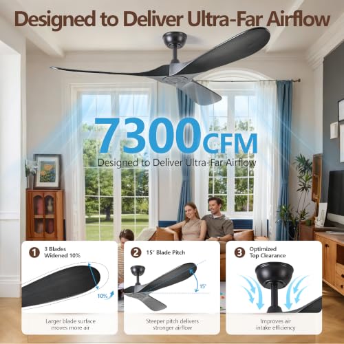 Wood Ceiling Fan 3 Blades Ceiling Fan for Indoor