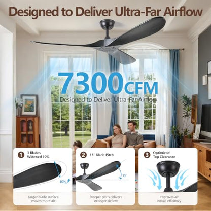 Wood Ceiling Fan 3 Blades Ceiling Fan for Indoor